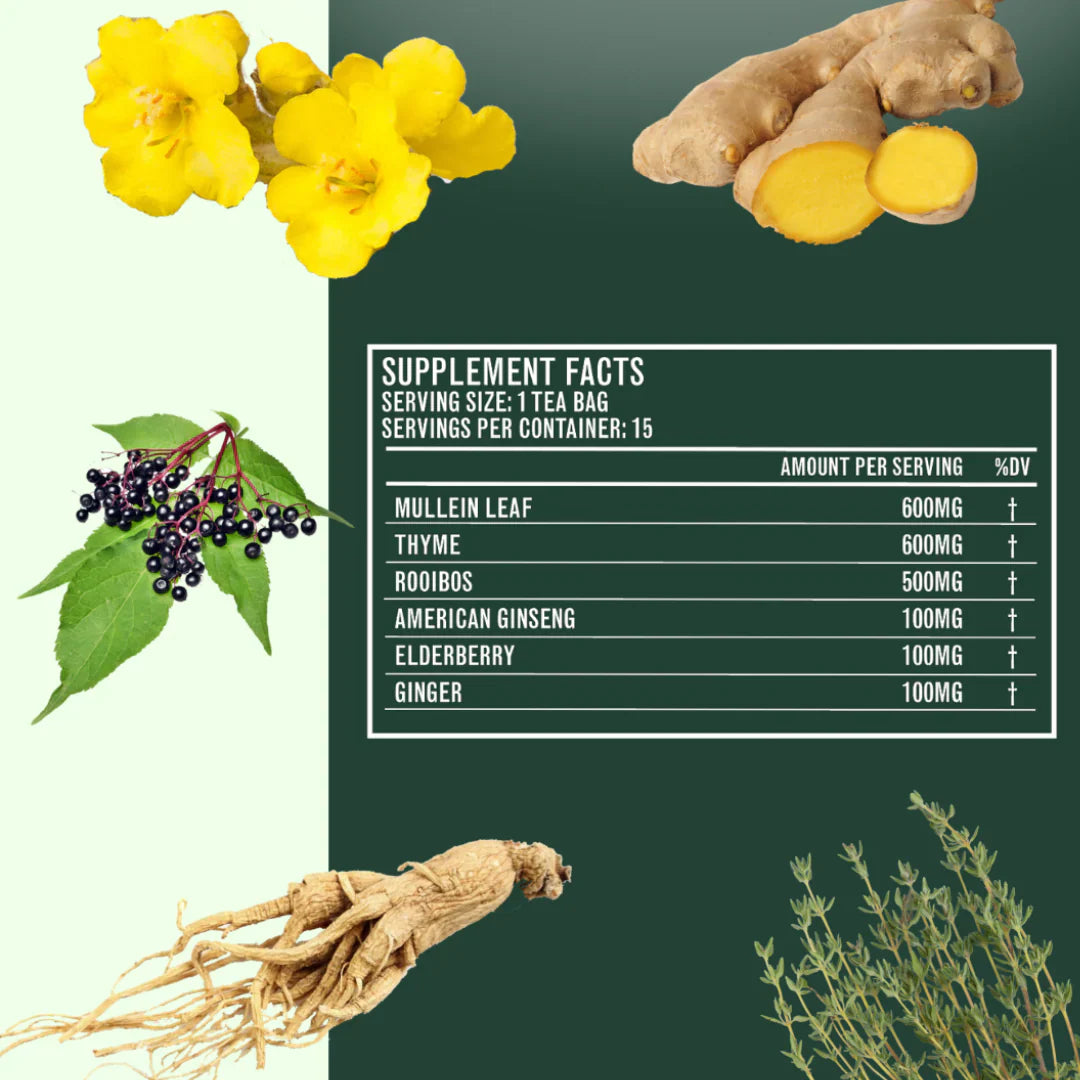Mullein Tea - Herbal Tea Bags for Respiratory & Wellness Support